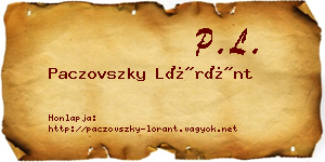 Paczovszky Lóránt névjegykártya