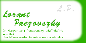 lorant paczovszky business card